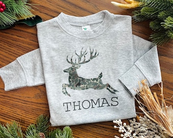 Camo Deer, Boys Outdoor Shirt, Outdoor Shirt for Boys, Boy's Grey T,  Toddler Tees, Baby Bubble
