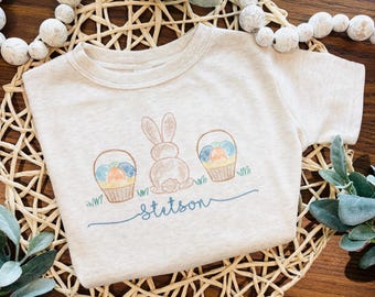 Boy Easter Shirt, Custom Name Bunny, Boy Girl Easter Shirt, Cute Boy Easter T, Toddler Easter Shirt, Personalized Easter Bubble