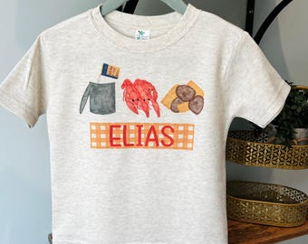 Crawfish Boil Baby Shirt,  Custom Toddler Mardi Gras Shirt, Baby Mardi Gras Outfit, Cute Kids Shirt, Youth Mardi Gras T