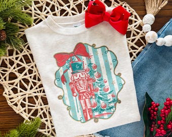 Preppy Nutcracker Kids T shirt, Toddler Christmas Shirt for Girls, Baby Christmas Outfit, Cute Kids Shirt, Youth Christmas T