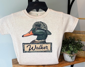 Mallard with Custom Name Shirt, Boys Mallard Tee, Toddler Duck Shirt, Kids Mallard Shirt