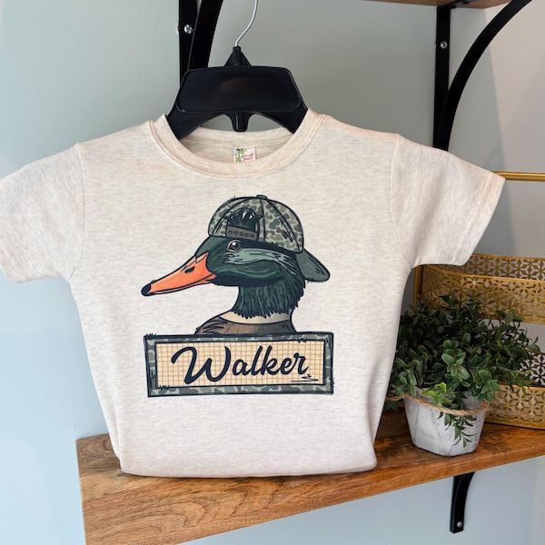 Mallard with Custom Name Shirt, Boys Mallard Tee, Toddler Duck Shirt, Kids Mallard Shirt