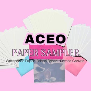 ACEO Paper Sampler Kit, Watercolor, Bristol Board, Primed Canvas, ATC Supplies