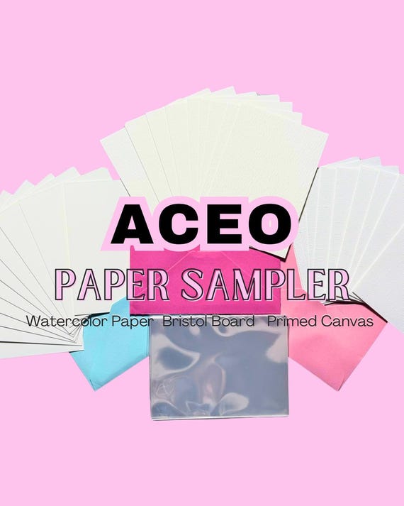 ACEO Paper Sampler Kit, Watercolor, Bristol Board, Primed Canvas, ATC Supplies
