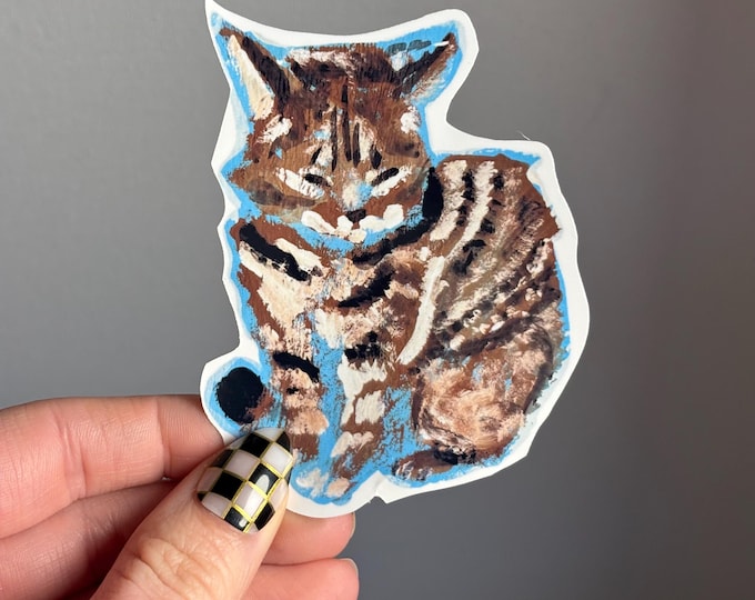 Tabby Cat Vinyl waterproof stickers