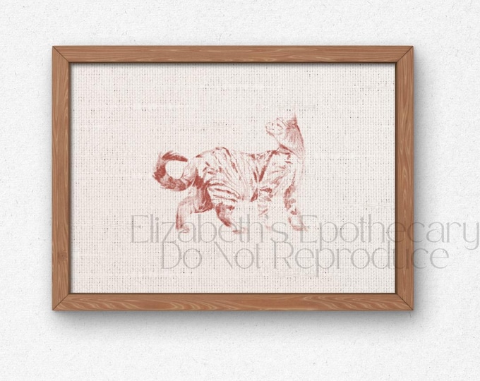 Vintage Cat Print: Antique Style Cat Wall Art (Digital Download)