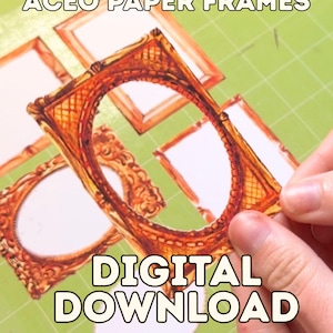 ACEO Watercolor Frames | Hand Painted Digital Download for Cutting Machines