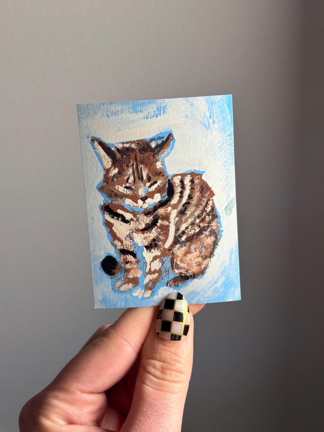 Tabby Cat by Lizz PRINT of Original Painting in Acrylic - Etsy