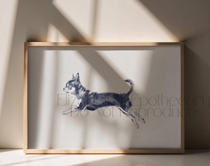 Vintage Chihuahua Print: Cottage Core Antique Style Dog Wall Art (Digital Download)