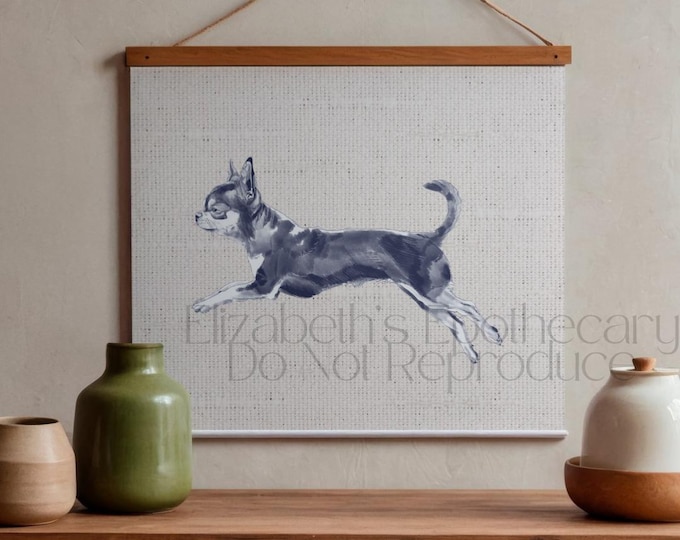 Vintage Chihuahua Print: Dark Academia Antique Style Dog Wall Art (Digital Download)