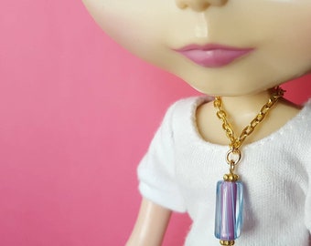 Blythe doll jewelry | doll jewellery | necklace made for dolls | cane glass tube bead pendant necklace [B208]