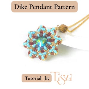 Dike Beaded Pendant Pattern - Bugle Bead & MiniDuo Design - PDF Tutorial - Tiszi® Tutorial image 4