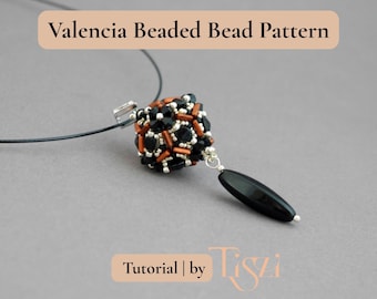 Valencia Beaded Bead Pattern - Geometric Design with Piros par Puca and Pinch beads - PDF Tutorial - Tiszi® Tutorial