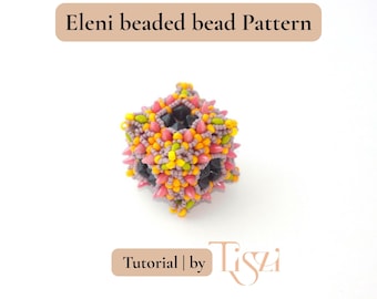 Eleni 3D Spiked Cube Pattern - Geometric Beaded Bead Tutorial - PDF Download - Tiszi® Tutorial