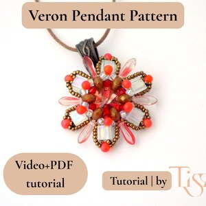 Veron Star Pendant Beading Pattern, Video Tutorial + PDF, Star-shaped Design with Tila & Dagger Beads image 8