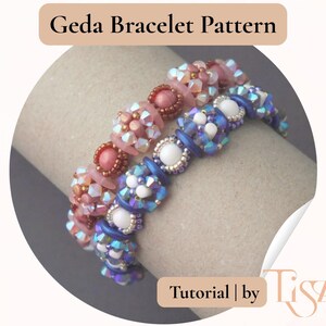 Modello per bracciale con perline Geda - Tutorial per perline Crescent e Rulla - Download PDF - Tutorial Tiszi® immagine 4