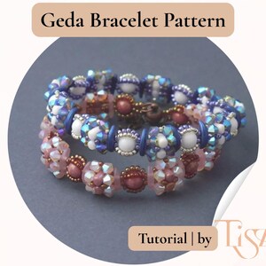 Modello per bracciale con perline Geda - Tutorial per perline Crescent e Rulla - Download PDF - Tutorial Tiszi® immagine 6