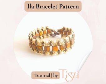 Ila Perlenarmband Muster - Tile & SuperDuo Bead Anleitung - PDF Download - Tiszi® Anleitung