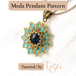 Meda Beaded Pendant Pattern - Crystal Rivoli & Firepolished Donut Tutorial - PDF Download - Tiszi® Tutorial image 11