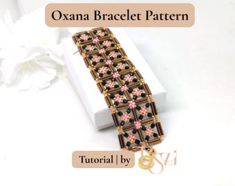 Patrón para pulsera de cuentas, tutorial de Oxana, cuentas tubulares (instrucciones en PDF)