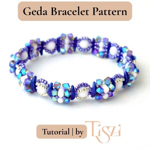 Modello per bracciale con perline Geda - Tutorial per perline Crescent e Rulla - Download PDF - Tutorial Tiszi® immagine 3