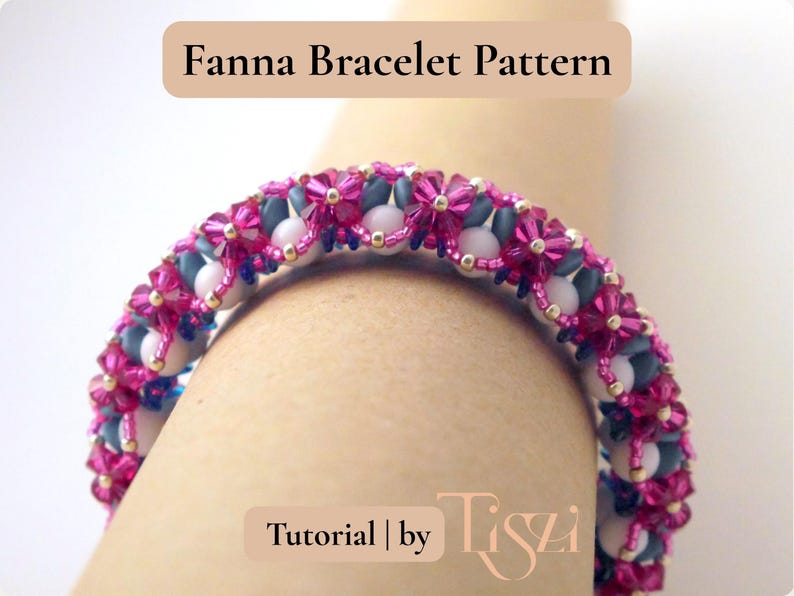 Fanna Bracelet Beading Pattern - Elegant Scalloped Design with Crescent & Pinch Beads - PDF Tutorial - Tiszi® Tutorial image 4