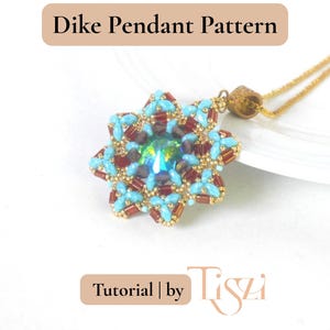 Dike Beaded Pendant Pattern - Bugle Bead & MiniDuo Design - PDF Tutorial - Tiszi® Tutorial image 5