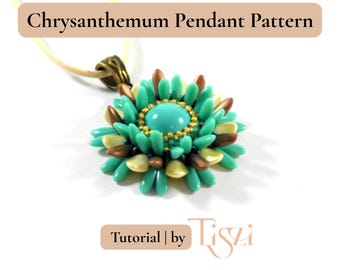 Chrysantheme Anhänger Muster - Dolch & Blütenblatt Blumen Design - PDF Anleitung - Tiszi® Anleitung