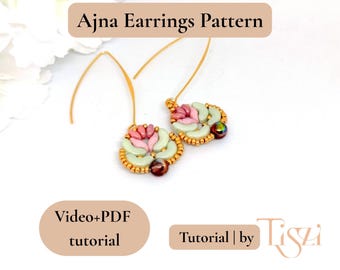 Ajna Earrings Beading Pattern | Video Tutorial + PDF | Floral Design with Arcos & StormDuo Beads