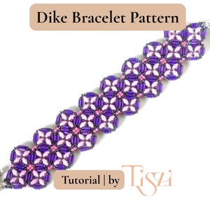 Dike Beaded Bracelet Pattern - Bugle Bead & MiniDuo Lacy Design - PDF Tutorial - Tiszi® Tutorial image 4