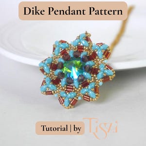 Dike Beaded Pendant Pattern - Bugle Bead & MiniDuo Design - PDF Tutorial - Tiszi® Tutorial image 2