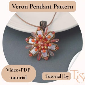 Veron Star Pendant Beading Pattern, Video Tutorial + PDF, Star-shaped Design with Tila & Dagger Beads image 6