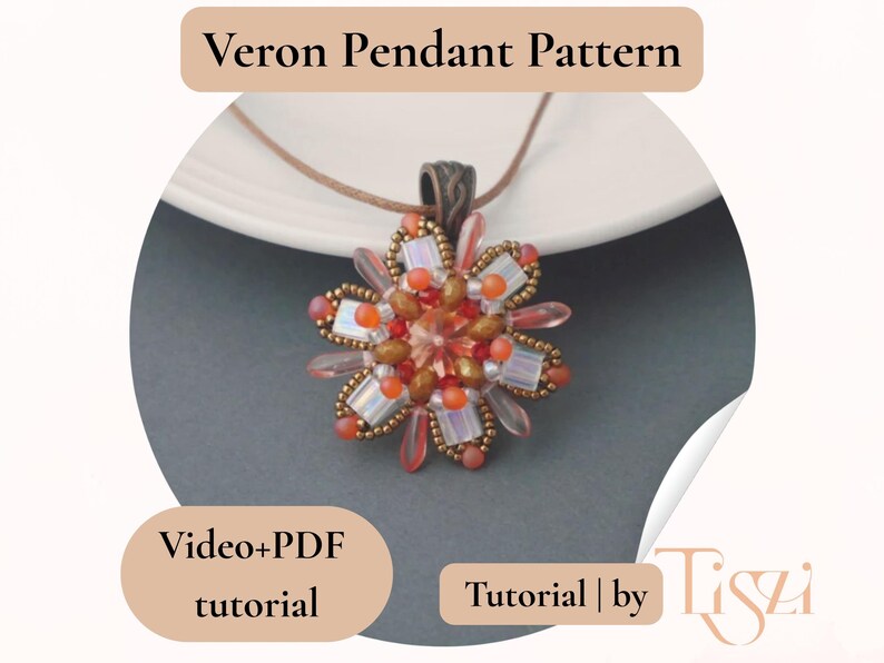 Veron Star Pendant Beading Pattern, Video Tutorial + PDF, Star-shaped Design with Tila & Dagger Beads image 6