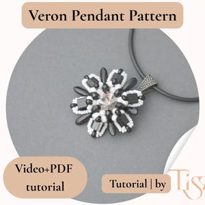 Veron Star Pendant Beading Pattern, Video Tutorial + PDF, Star-shaped Design with Tila & Dagger Beads image 4