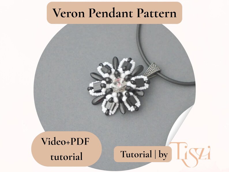 Veron Star Pendant Beading Pattern, Video Tutorial + PDF, Star-shaped Design with Tila & Dagger Beads image 4