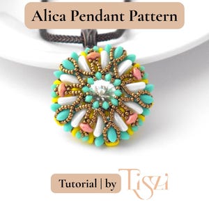 Alica Beaded Pendant Pattern - Chilli, SuperDuo & Dagger Bead Tutorial - PDF Download - Tiszi® Tutorial