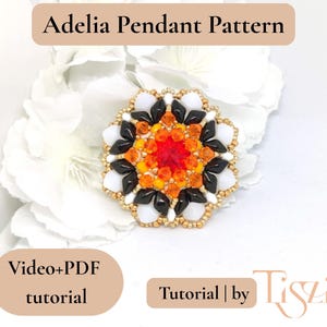 Adelia Pendant Beading Pattern | Video Tutorial + PDF | Layered Mandala Design with Rulla & DiamonDuo Beads image 4