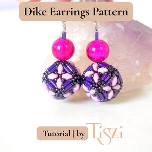 Dike Beaded Earring Pattern - Bugle Bead & MiniDuo Cube Design - PDF Tutorial - Tiszi® Tutorial image 4