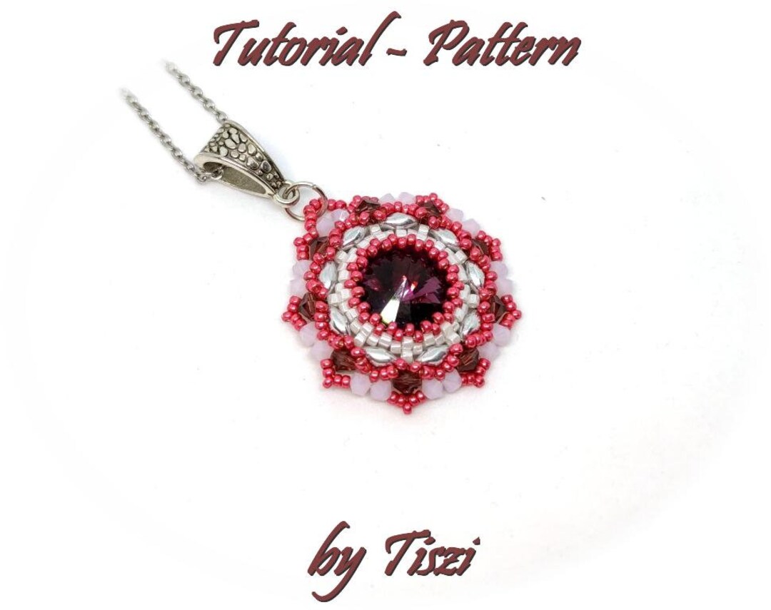 Beading Pattern, Tutorial for Beaded Pendant Dana With Rivoli, Superduo ...