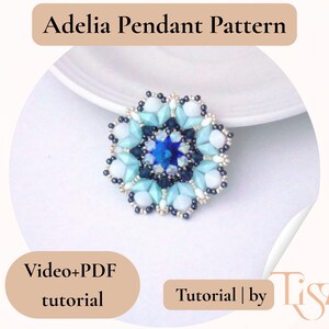 Adelia Pendant Beading Pattern | Video Tutorial + PDF | Layered Mandala Design with Rulla & DiamonDuo Beads image 7