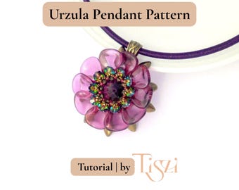 Urzula Perlenanhänger Muster - Blütenblatt, Dolch & Swarovski Blume Anleitung - PDF Download - Tiszi® Anleitung