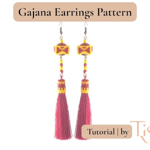 Gajana Beaded Tassel Earrings Pattern – Peyote Stitch PDF Tutorial