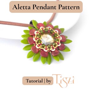 Aletta Blumen Anhänger Muster - Blütenblatt & Dagger Perlen Design mit O Perlen - Perlenanleitung - Tiszi® Anleitung Bild 3