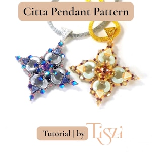 Citta Beaded Pendant Pattern - Arcos & Kheops par Puca Tutorial - PDF Download - Tiszi® Tutorial