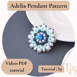 Adelia Pendant Beading Pattern | Video Tutorial + PDF | Layered Mandala Design with Rulla & DiamonDuo Beads image 3