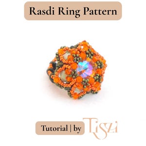 ラスディビーズリングパターン - SuperDuo & Rivoli フローラルデザイン - PDFチュートリアル - Tiszi®チュートリアル 画像 3