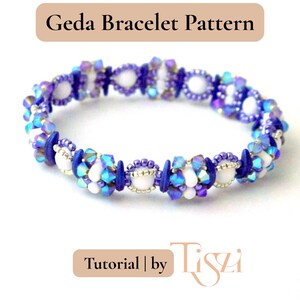 Modello per bracciale con perline Geda - Tutorial per perline Crescent e Rulla - Download PDF - Tutorial Tiszi® immagine 7