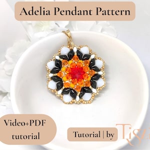 Adelia Pendant Beading Pattern | Video Tutorial + PDF | Layered Mandala Design with Rulla & DiamonDuo Beads