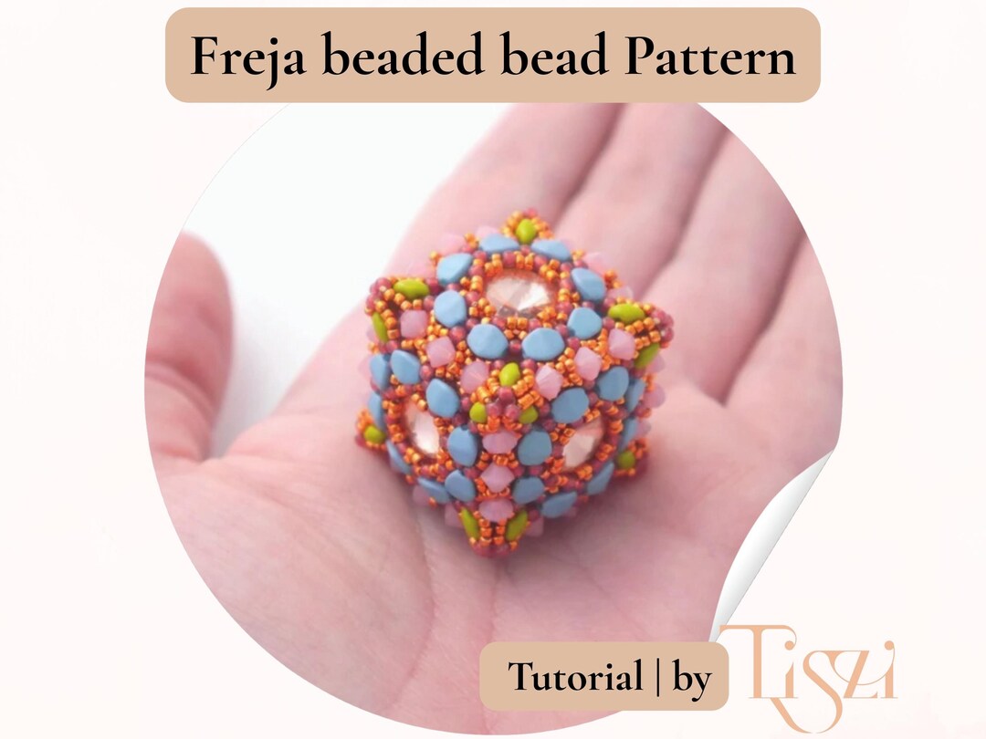 Freja 3D Beaded Cube Pattern - Geometric Bead Sculpture Tutorial - PDF ...