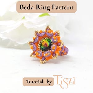 Beda Perlenring Muster - Lebendiges Blumendesign mit SuperDuo Perlen - PDF Anleitung - Tiszi® Tutorial